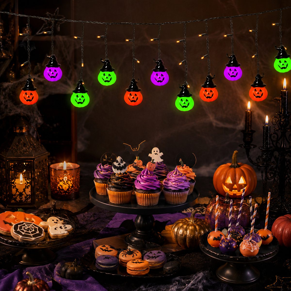 Halloween Led String Lights Orange - 1pc Halloween Horrible 10 Witch Hat