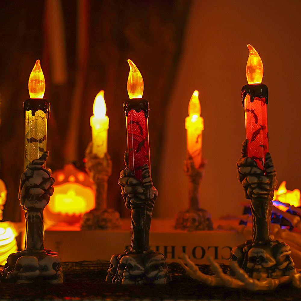Halloween Pumpkin Decor Led - Halloween Skeleton Hand Candle Light LED