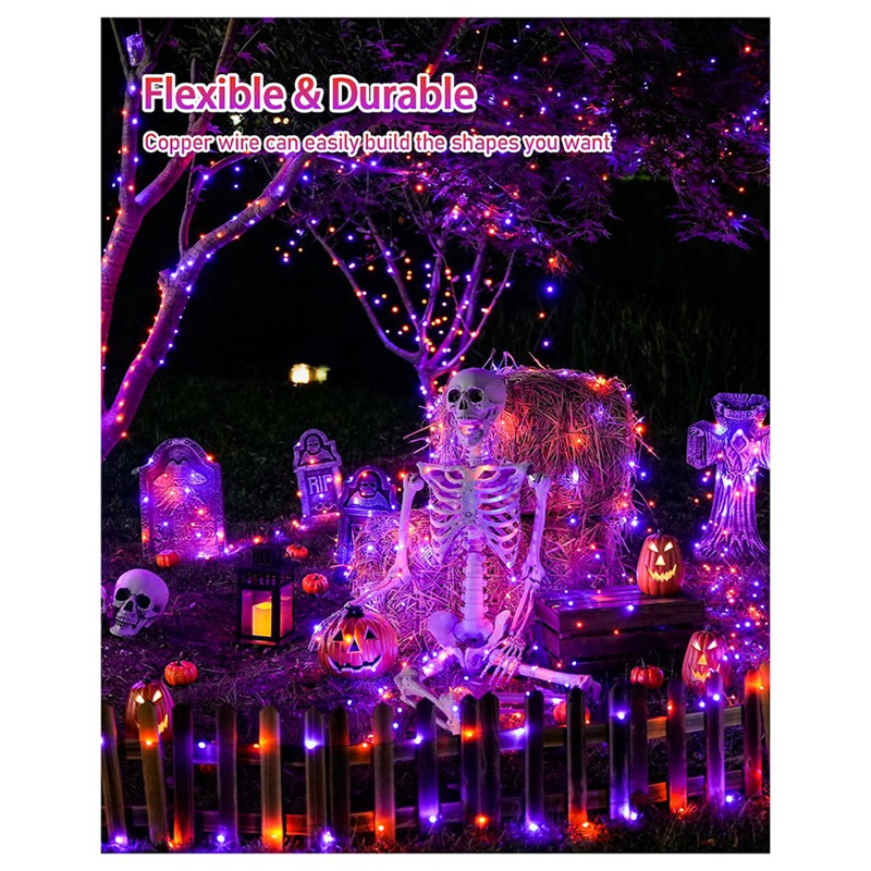 DT16 Solar Halloween String Li - Halloween Led String Lights Orange ulasan dan harga