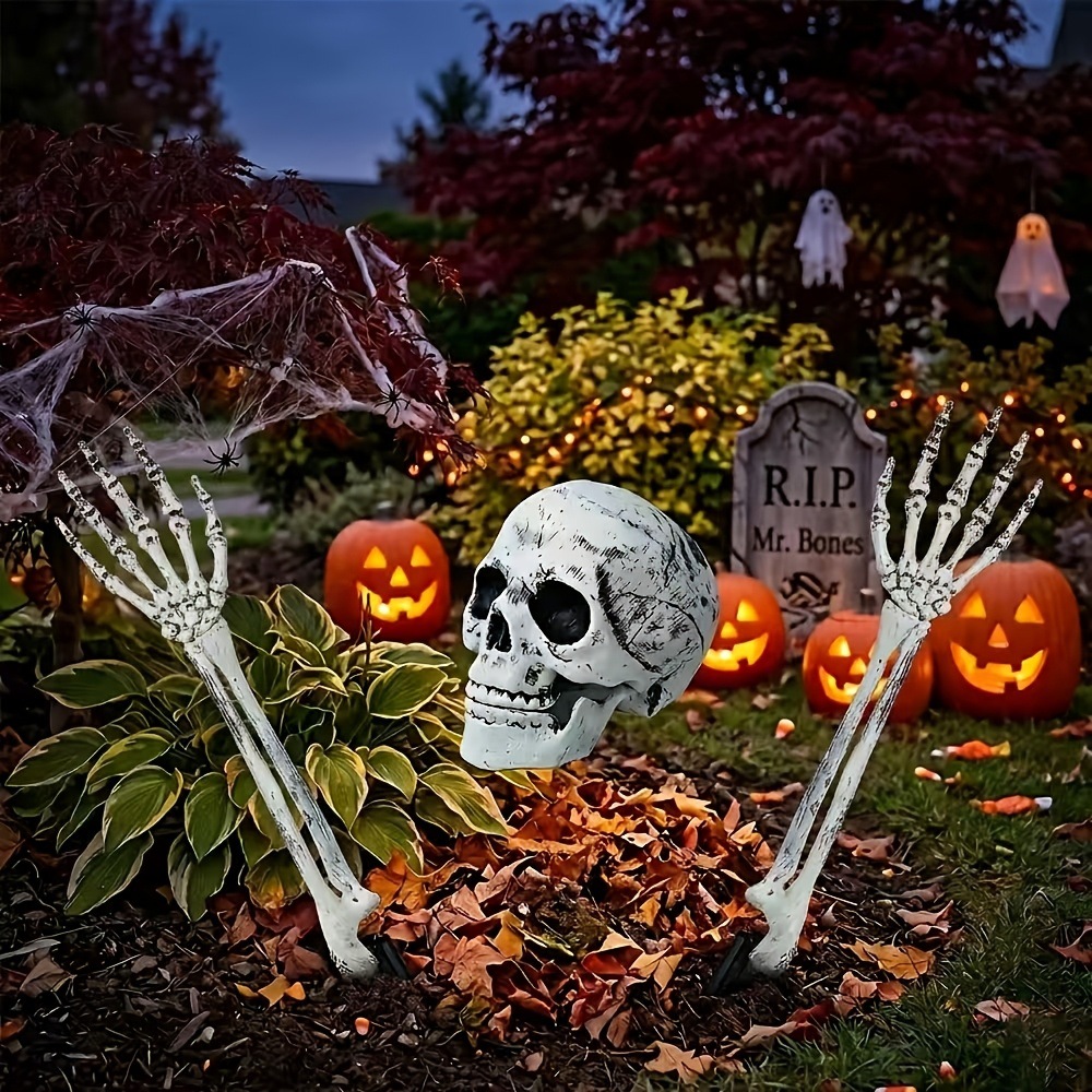 3PCS Halloween Yard Decor Set  - Halloween Skeleton Decoration ulasan dan harga