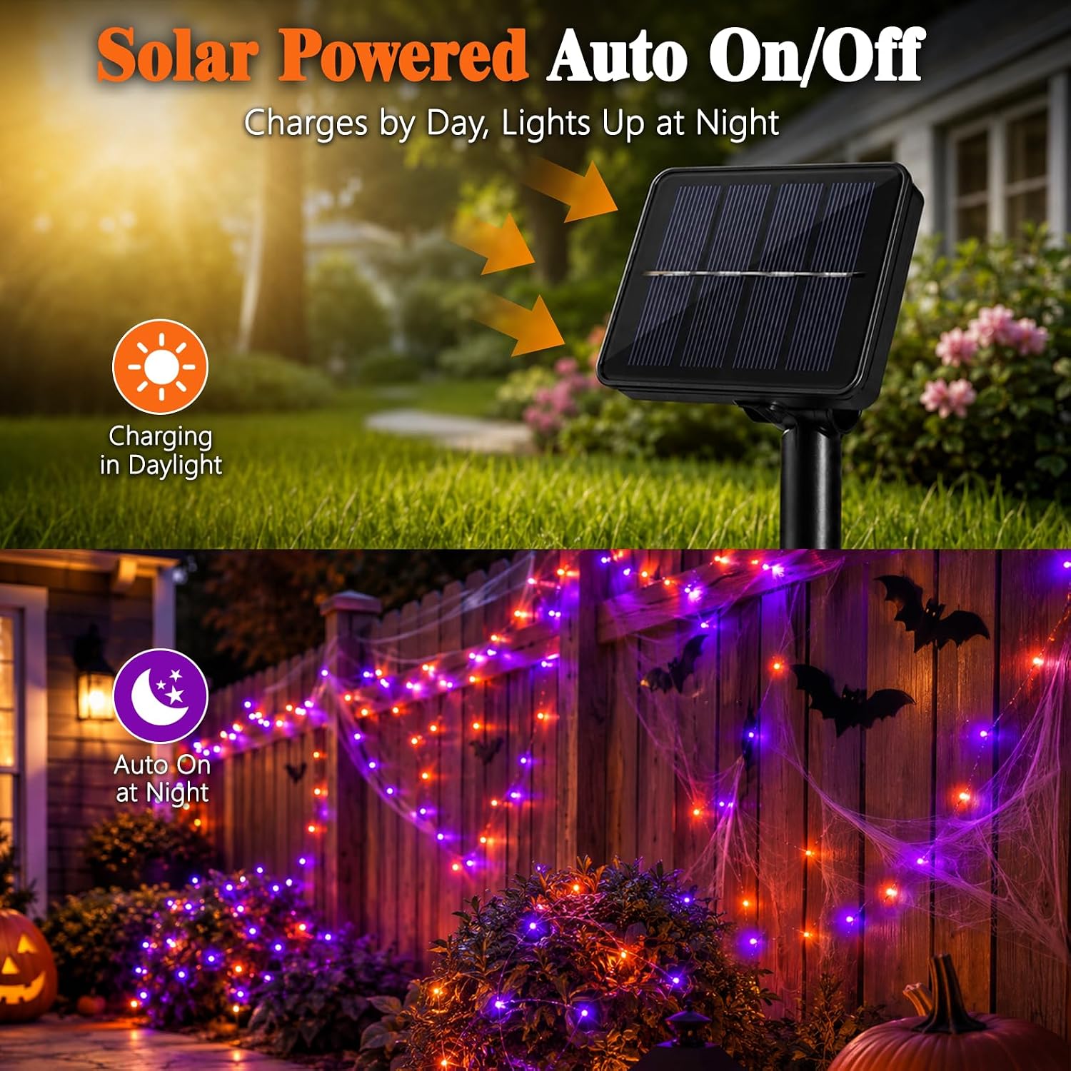 Halloween LED Solar Copper Wir - Halloween Led String Lights Orange ulasan dan harga