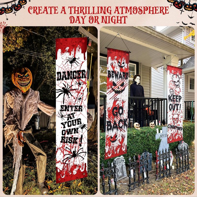 VIKAMA Halloween Porch Door Co - Halloween Skeleton Decoration ulasan dan harga