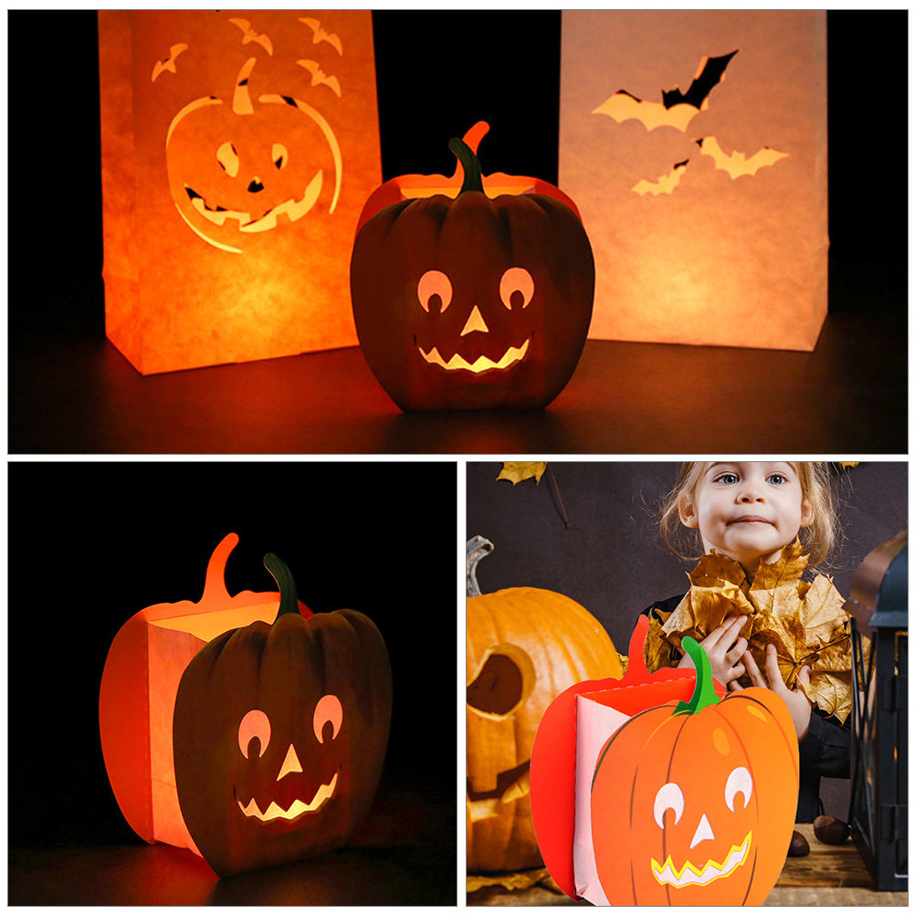 12Pcs Pumpkin Bags Hollow Out  - Pumpkin Lantern Halloween ulasan dan harga