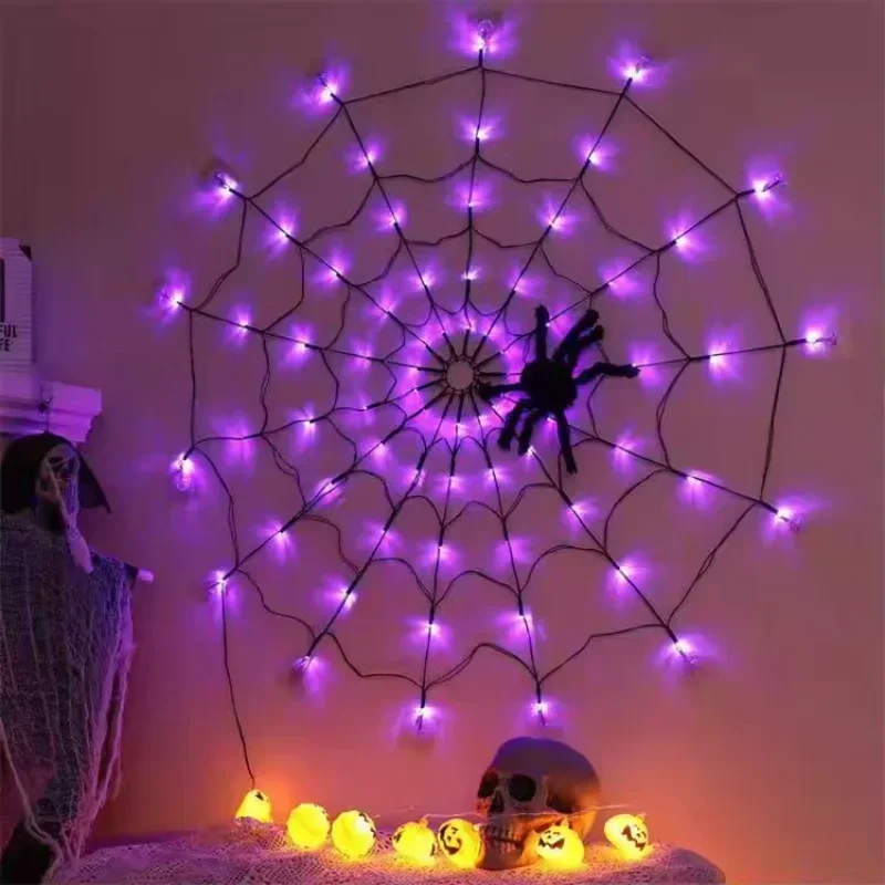 1-4PCS Halloween Spider Web LE - Halloween Led String Lights Orange ulasan dan harga