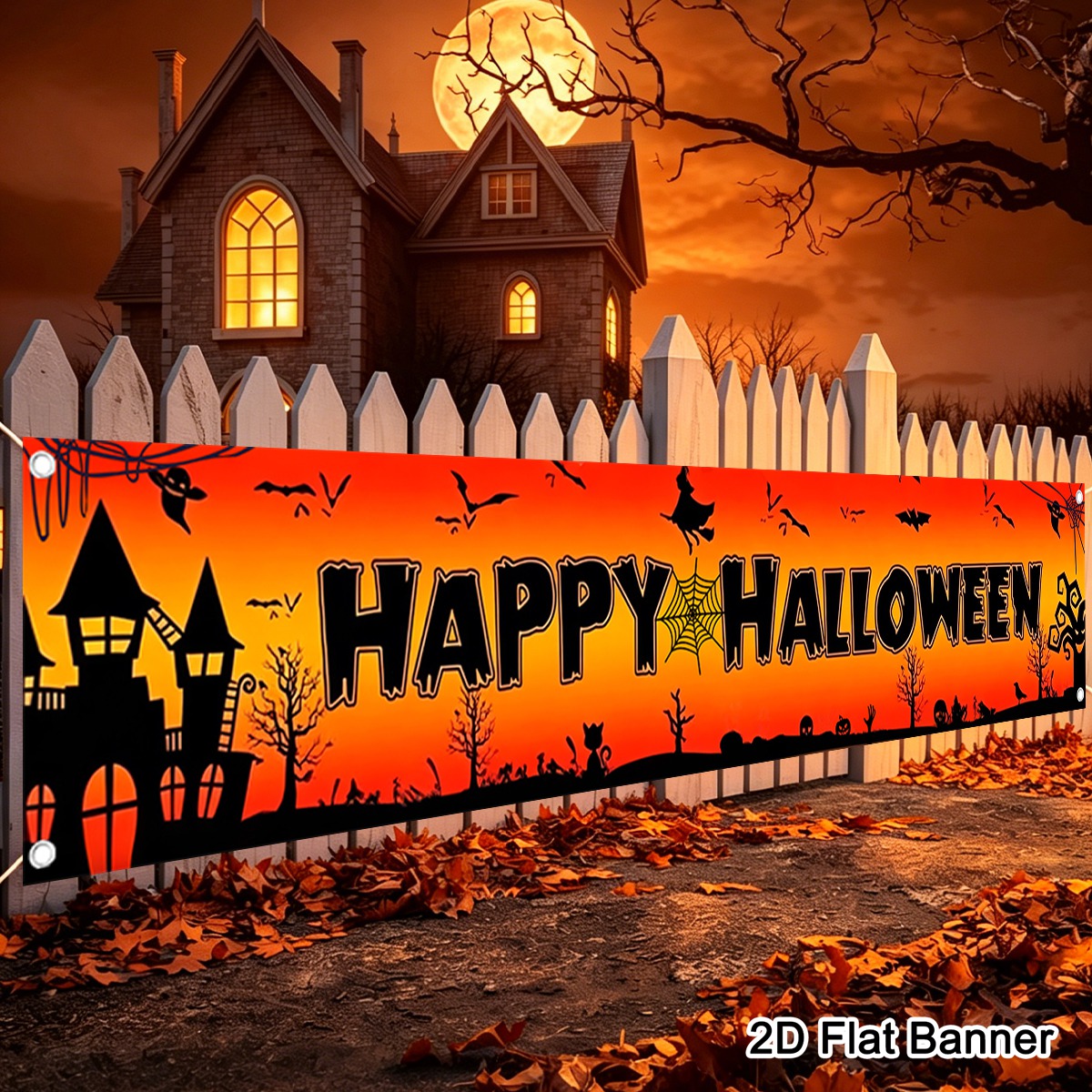 1pc Happy Halloween Banner Jac - Pumpkin Lantern Halloween ulasan dan harga