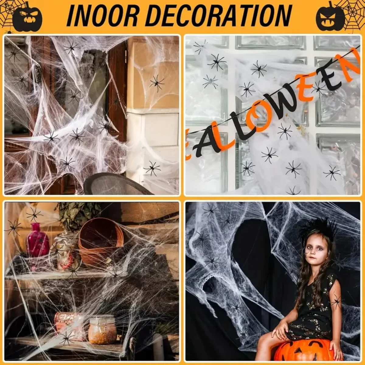 1-20PCS Halloween Decoration S - Spider Web Halloween Decoration ulasan dan harga