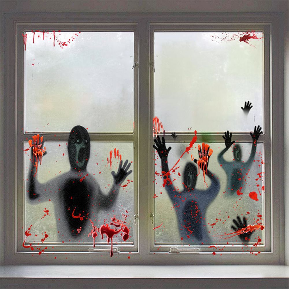 Halloween Wall Stickers Static - Halloween Skeleton Decoration ulasan dan harga