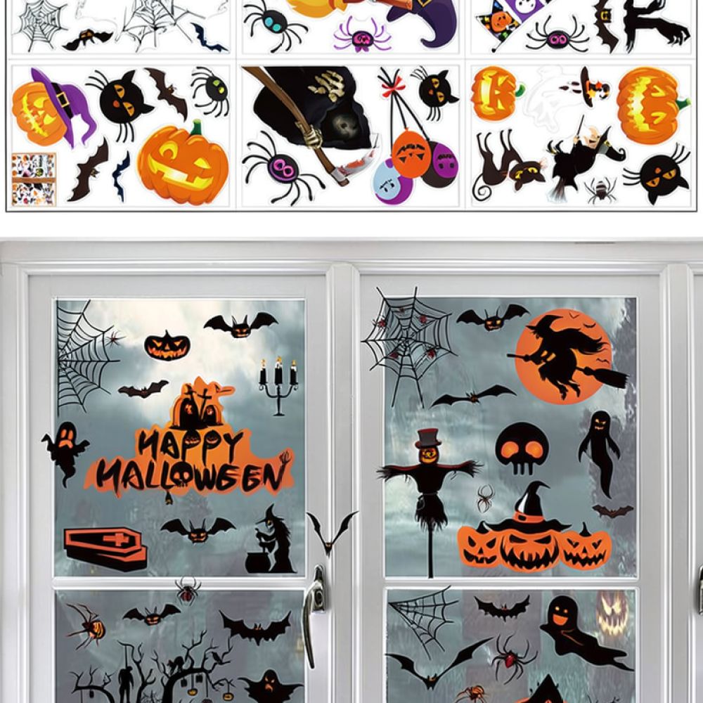 Halloween Wall Stickers Static - Halloween Skeleton Decoration ulasan dan harga