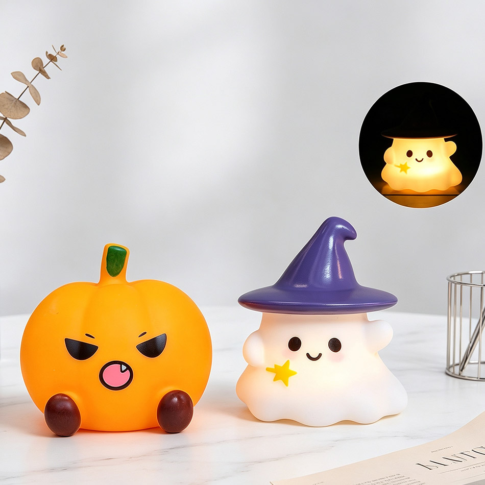 Kawaii Witch Ghost Pumpkin Sil - Halloween Pumpkin Decor Led ulasan dan harga
