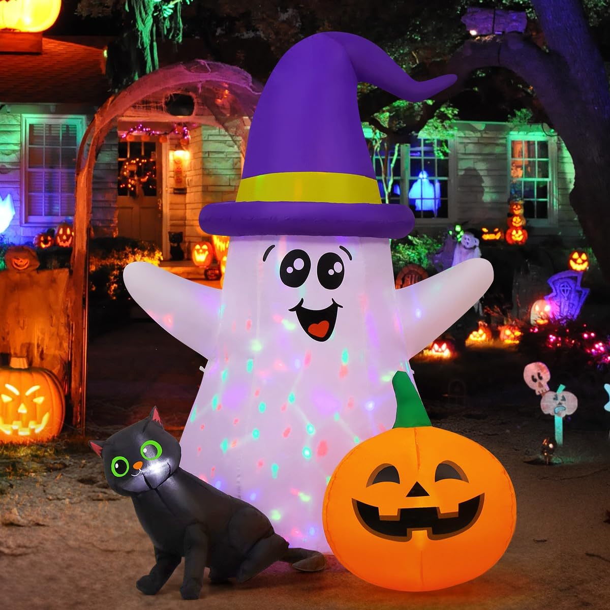 5 Feet Halloween Inflatables G - Halloween Pumpkin Decor Led ulasan dan harga
