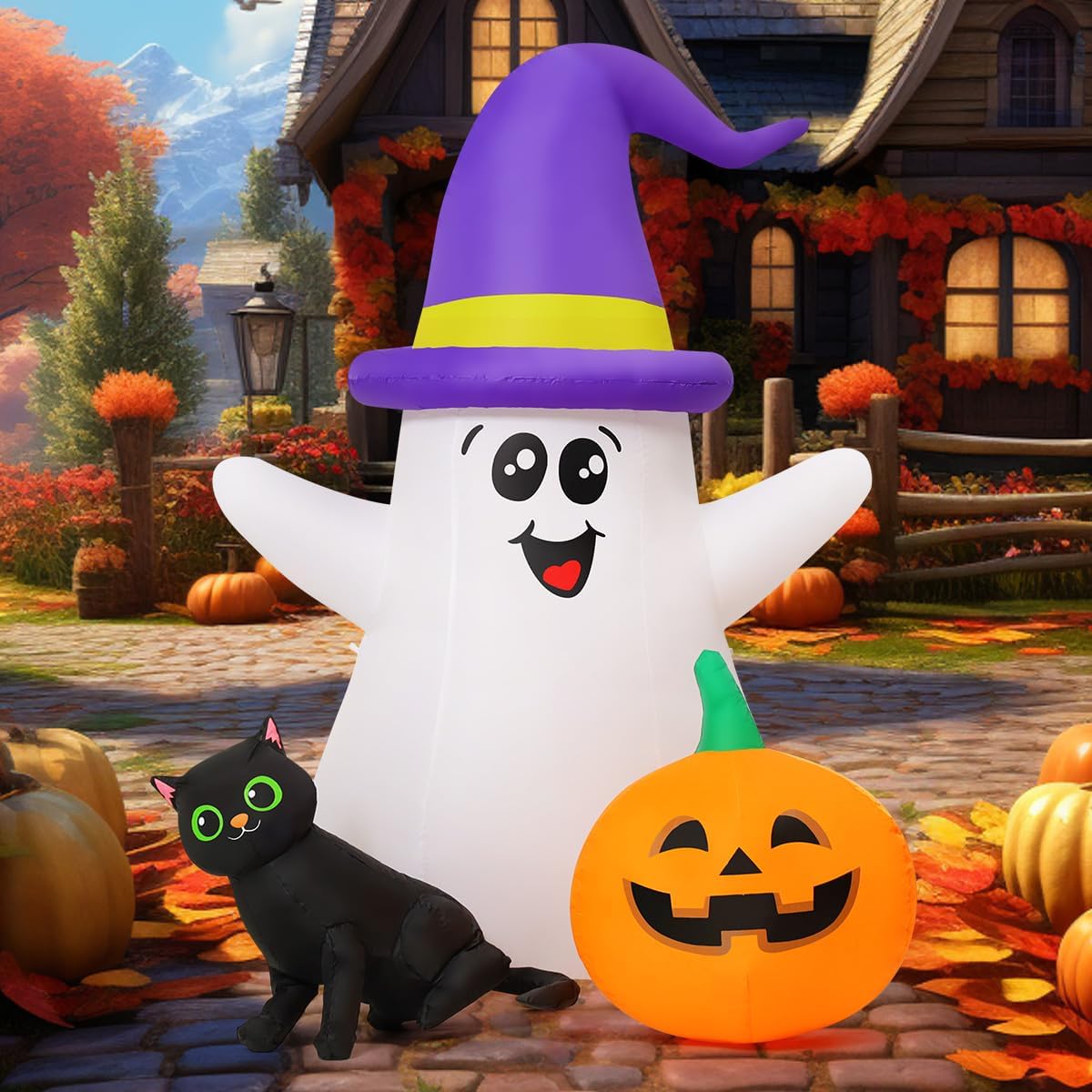 5 Feet Halloween Inflatables G - Halloween Pumpkin Decor Led ulasan dan harga