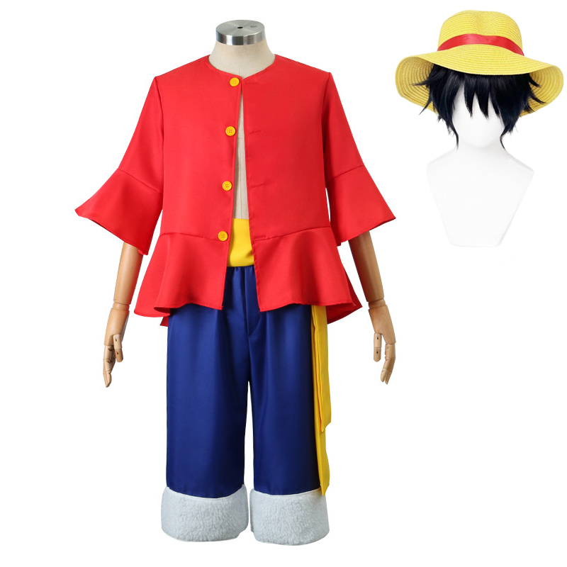 Luffy Cosplay Costume Hat Wig  - Halloween Costume Kids ulasan dan harga