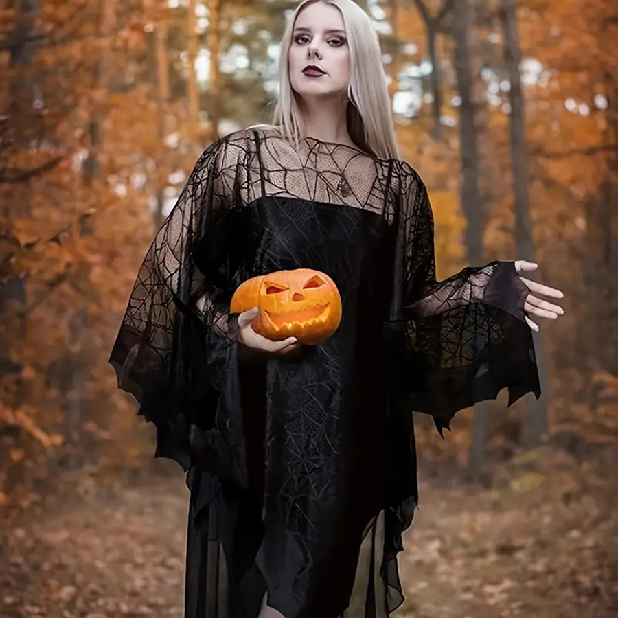 Halloween Spider Web Bat Cloak - Spider Web Halloween Decoration ulasan dan harga