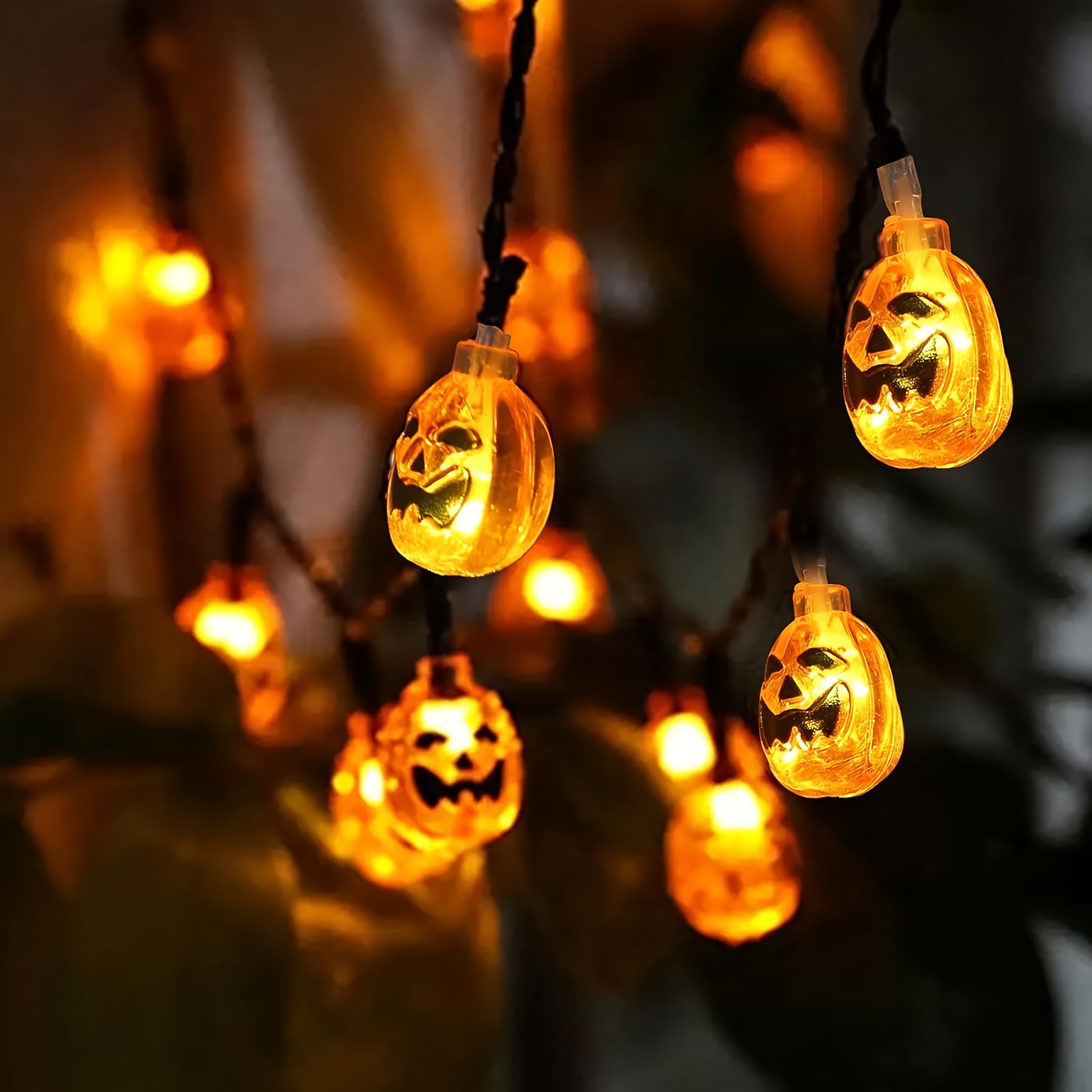 59/118in 10/20LEDs Smiling Pum - Halloween Led String Lights Orange ulasan dan harga