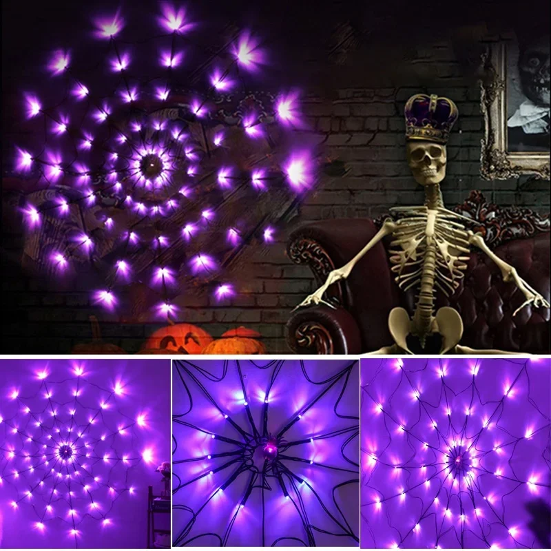 Halloween LED Light String Gho - Spider Web Halloween Decoration ulasan dan harga