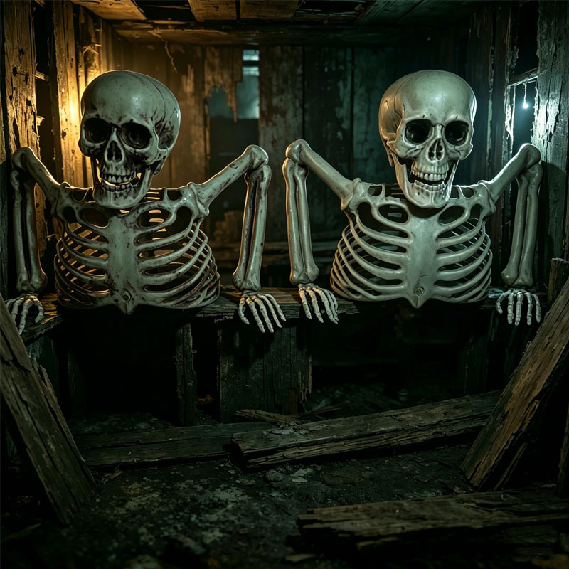 Horror Half Skeleton Skull Orn - Halloween Skeleton Decoration ulasan dan harga