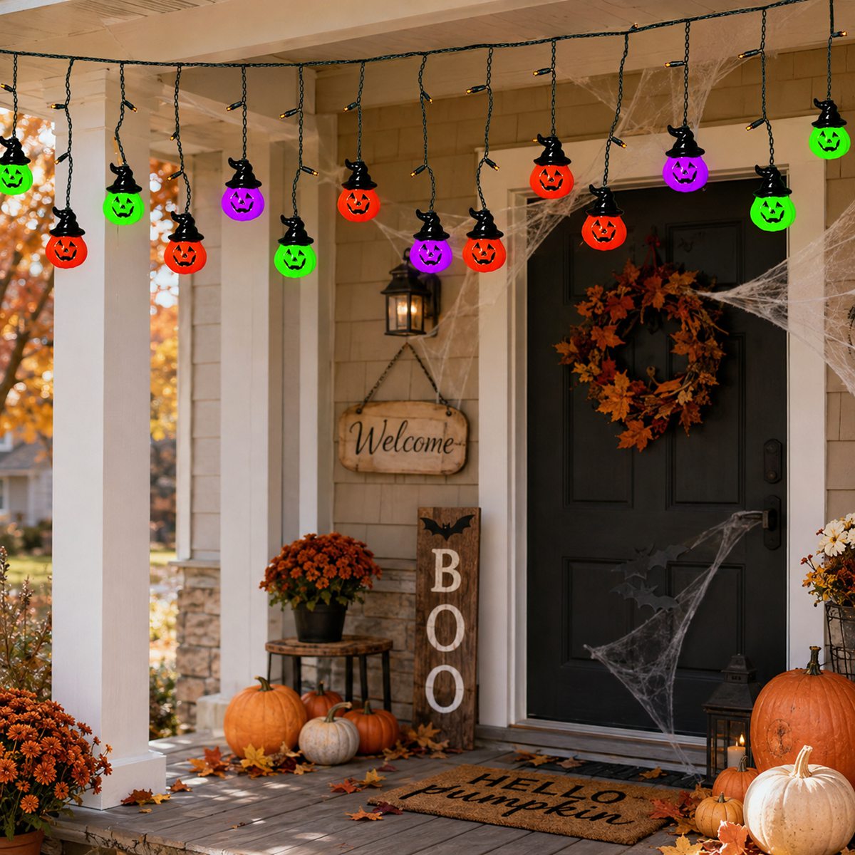 1pc Halloween Horrible 10 Witc - Halloween Led String Lights Orange ulasan dan harga
