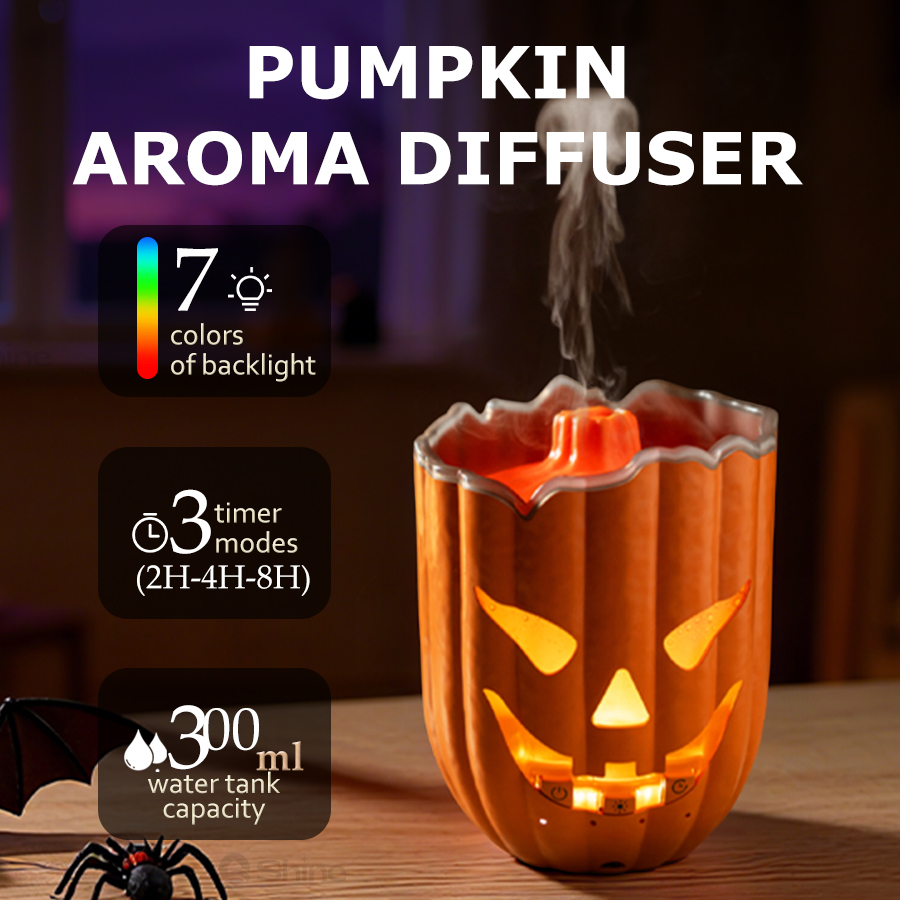 Pumpkin Air Humidifier, 7 Colo - Halloween Pumpkin Decor Led ulasan dan harga